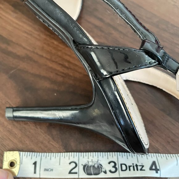 Marc Fisher Black Slingback Patent Peep-toe Heels - Picture 5 of 7